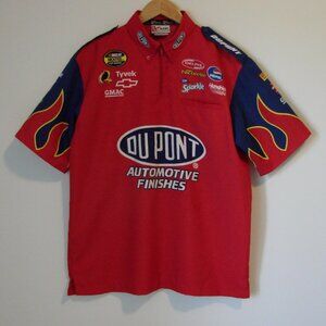Jeff Gordon Nascar Chase Authentics Vintage Red Shirt Logos Size Medium Large